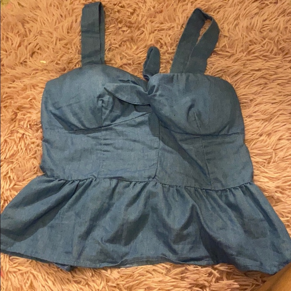 light blue washed blouse